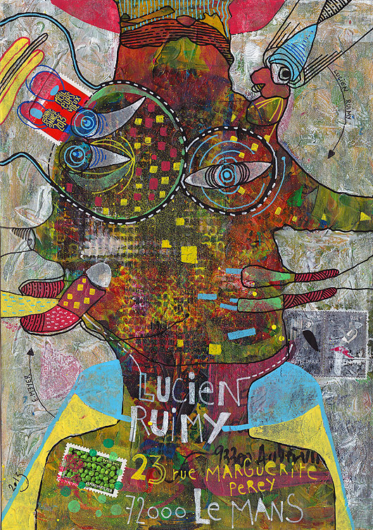 eric meyer, lucien ruimy, peinture, art postal, mail art