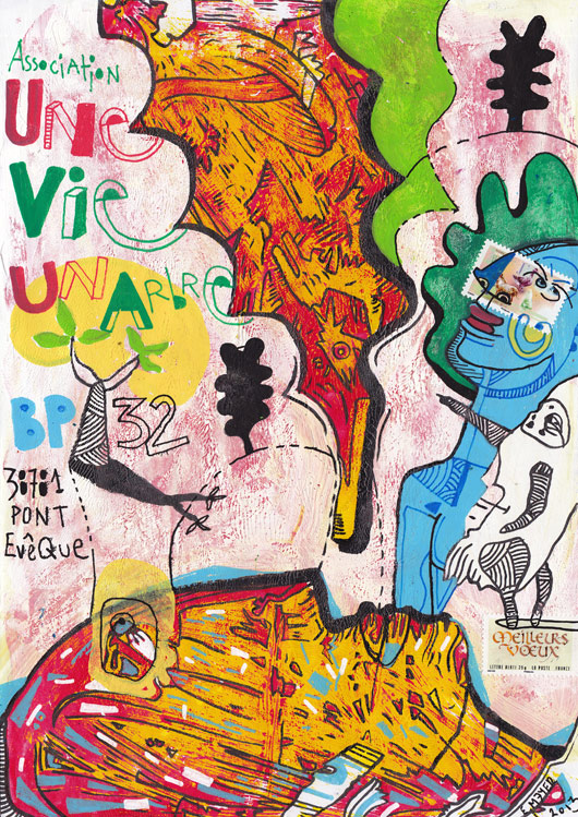 eric meyer, art postal, mail art, une vie un arbre, dessin contemporain