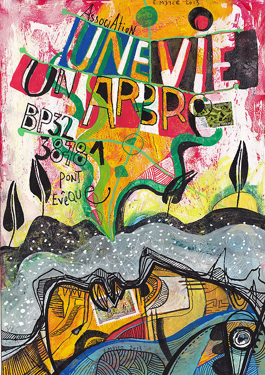 eric meyer, art postal, mail art, une vie un arbre, dessin contemporain