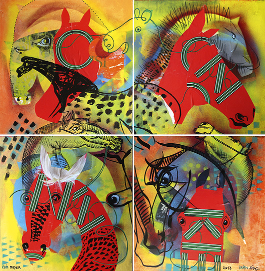 eric meyer, kuu, mailart, art postal, pierrestephane proust, le cheval, exposition, art contemporain